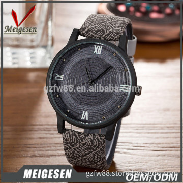 canvas leather watch strap quartz unisex wooden watch face